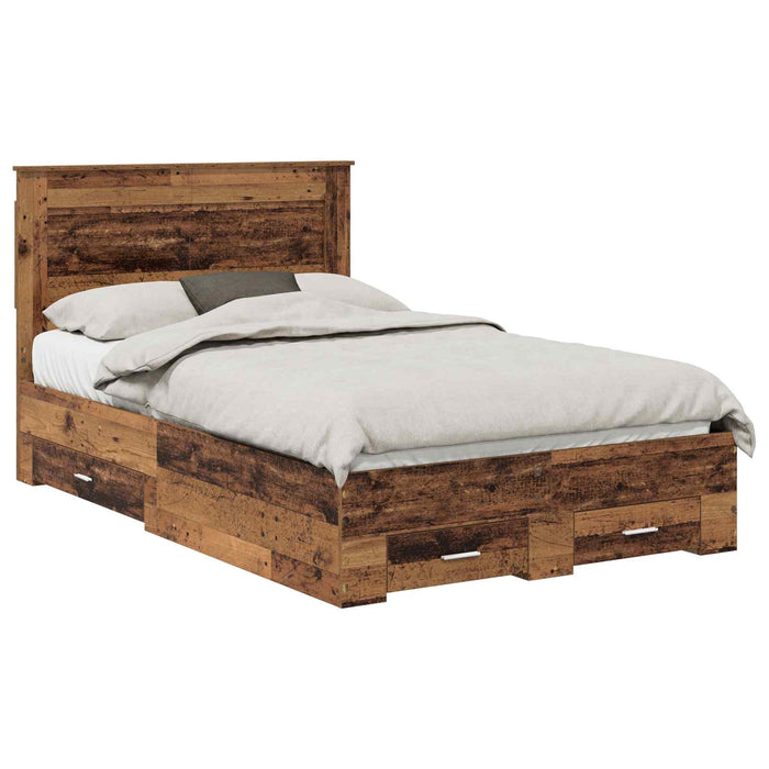 Cadru de pat cu sertar cu headboard cu depozitare Lemn compozit - WALTI WALTI
