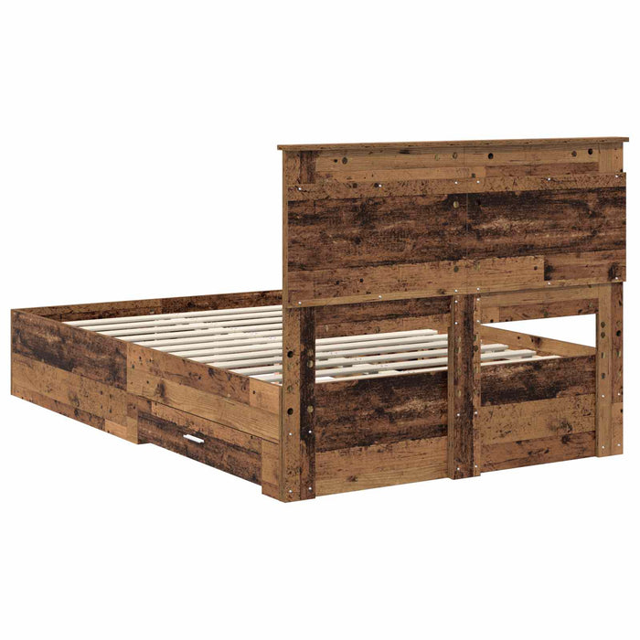 Cadru de pat cu sertar cu headboard cu depozitare Lemn compozit - WALTI WALTI