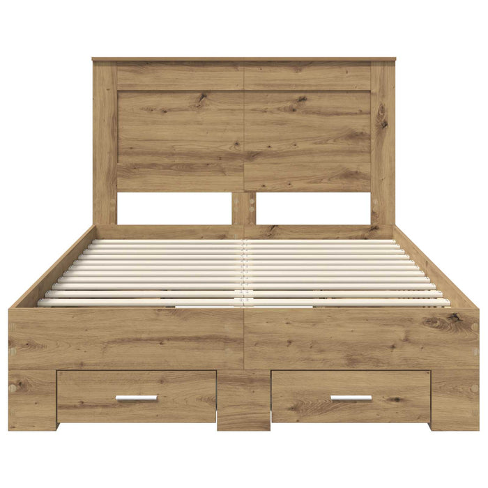 Cadru de pat cu sertar cu headboard cu depozitare Lemn compozit - WALTI WALTI