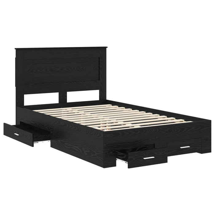 Cadru de pat cu sertar cu headboard cu depozitare Lemn compozit - WALTI WALTI