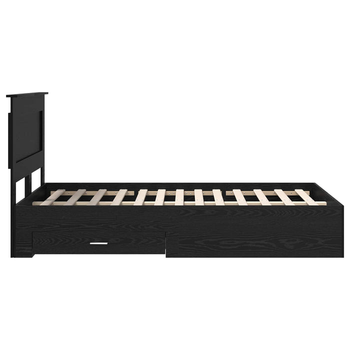 Cadru de pat cu sertar cu headboard cu depozitare Lemn compozit - WALTI WALTI