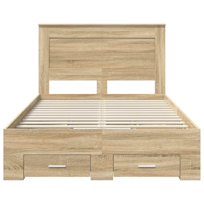 Cadru de pat cu sertar cu headboard cu depozitare Lemn compozit - WALTI WALTI