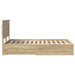 Cadru de pat cu sertar cu headboard cu depozitare Lemn compozit - WALTI WALTI