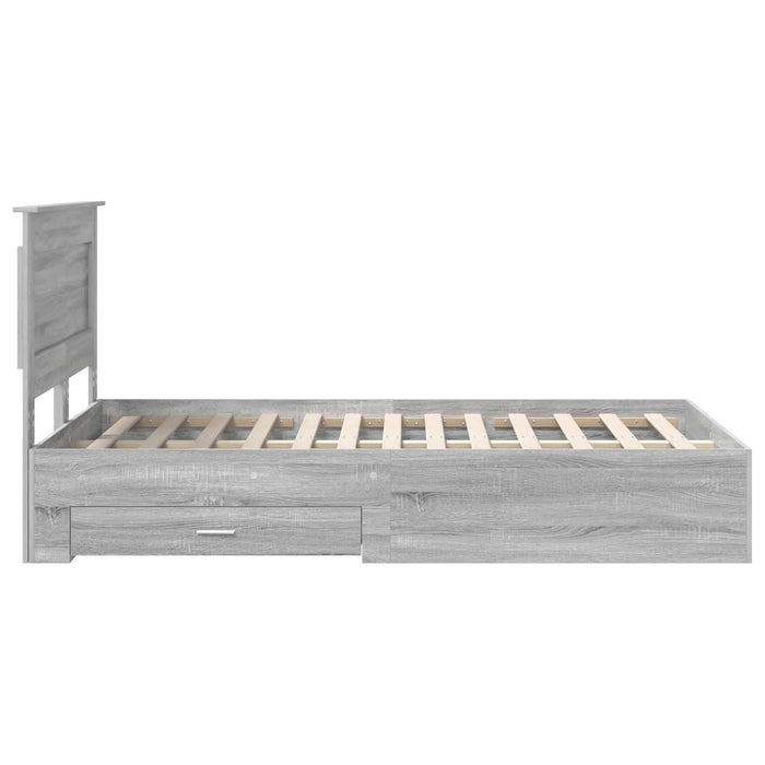 Cadru de pat cu sertar cu headboard cu depozitare Lemn compozit - WALTI WALTI