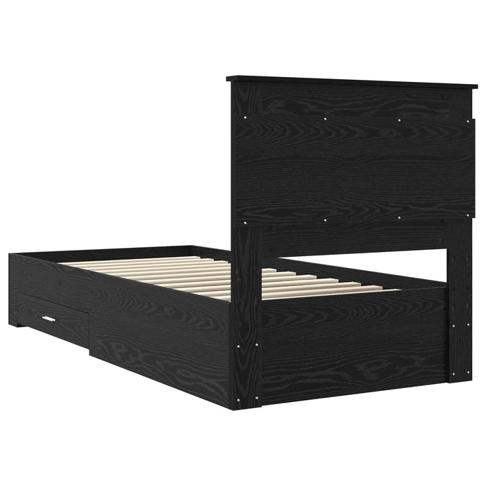 Cadru de pat cu sertar cu headboard cu depozitare Lemn compozit - WALTI WALTI