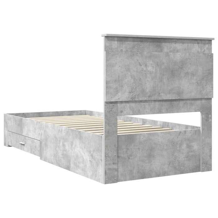 Cadru de pat cu sertar cu headboard cu depozitare Lemn compozit - WALTI WALTI
