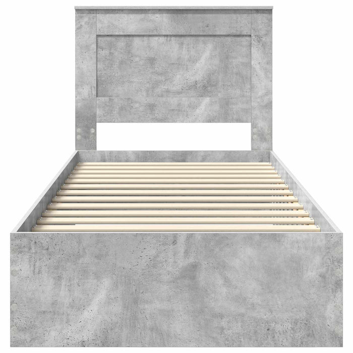 Cadru de pat cu sertar cu headboard cu depozitare Lemn compozit - WALTI WALTI