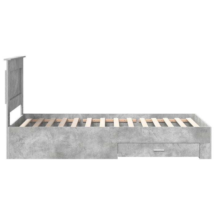 Cadru de pat cu sertar cu headboard cu depozitare Lemn compozit - WALTI WALTI