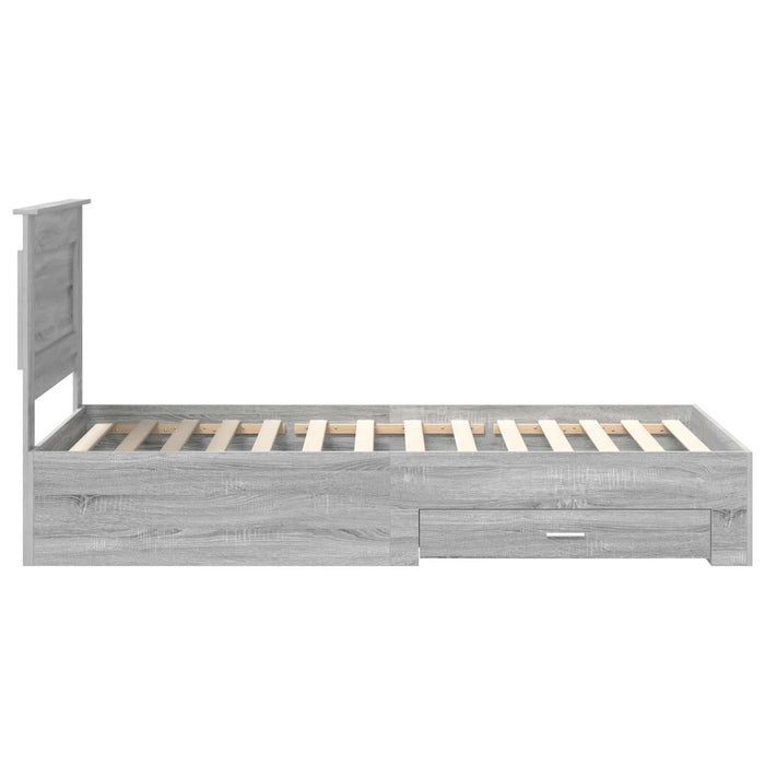 Cadru de pat cu sertar cu headboard cu depozitare Lemn compozit - WALTI WALTI