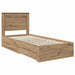 Cadru de pat cu sertar cu headboard cu depozitare Lemn compozit - WALTI WALTI
