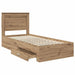 Cadru de pat cu sertar cu headboard cu depozitare Lemn compozit - WALTI WALTI