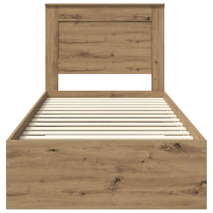 Cadru de pat cu sertar cu headboard cu depozitare Lemn compozit - WALTI WALTI
