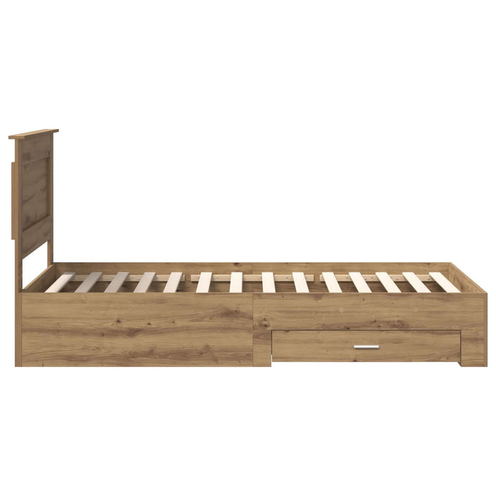 Cadru de pat cu sertar cu headboard cu depozitare Lemn compozit - WALTI WALTI