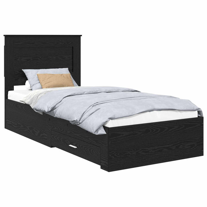 Cadru de pat cu sertar cu headboard cu depozitare Lemn compozit - WALTI WALTI