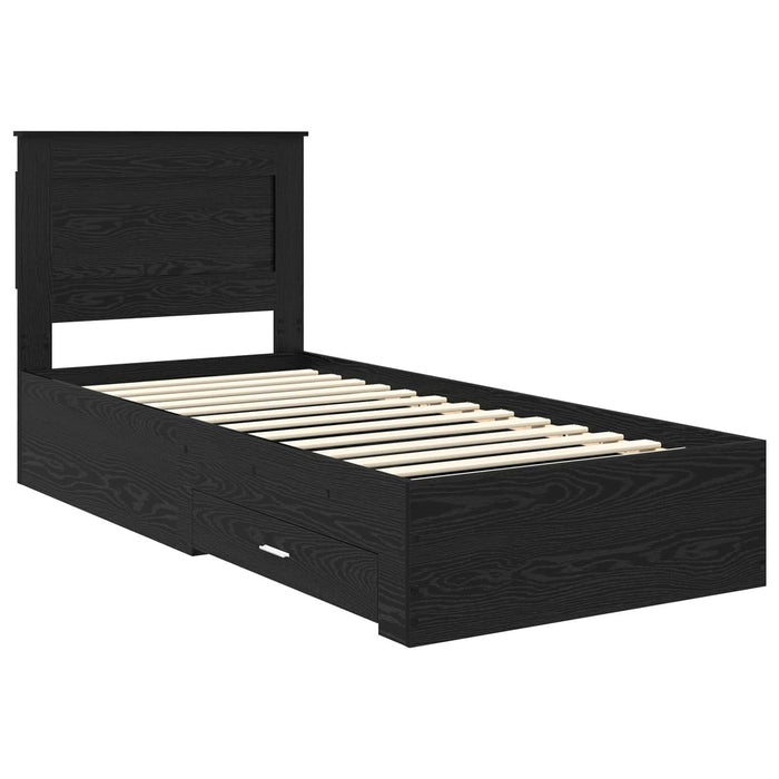 Cadru de pat cu sertar cu headboard cu depozitare Lemn compozit - WALTI WALTI