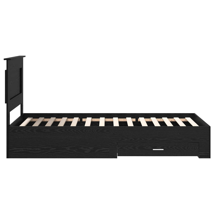 Cadru de pat cu sertar cu headboard cu depozitare Lemn compozit - WALTI WALTI