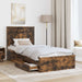 Cadru de pat cu sertar cu headboard cu depozitare Lemn compozit - WALTI WALTI