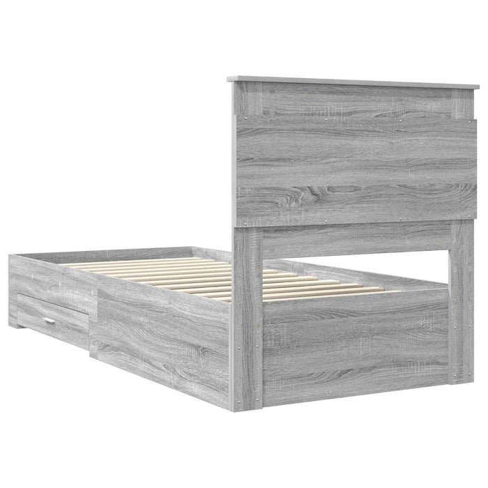 Cadru de pat cu sertar cu headboard cu depozitare Lemn compozit - WALTI WALTI