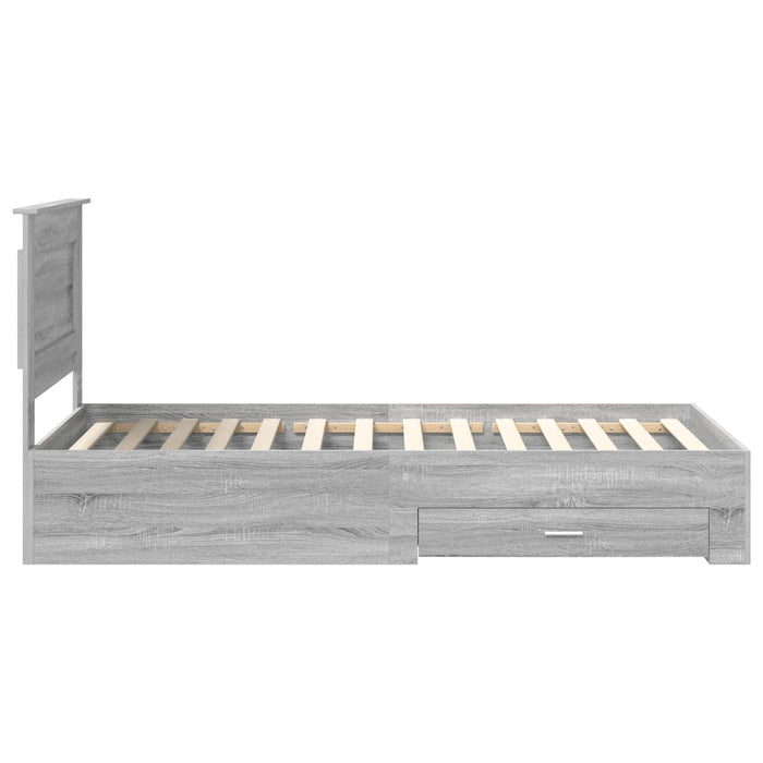 Cadru de pat cu sertar cu headboard cu depozitare Lemn compozit - WALTI WALTI