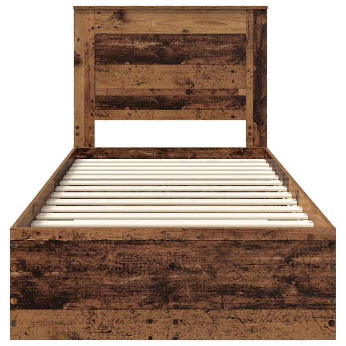 Cadru de pat cu sertar cu headboard cu depozitare Lemn compozit - WALTI WALTI