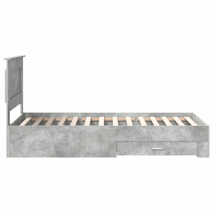 Cadru de pat cu sertar cu headboard cu depozitare Lemn compozit - WALTI WALTI