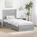 Cadru de pat Sonoma gri și argintiu 75 x 190 cm Lemn compozit - WALTI WALTI