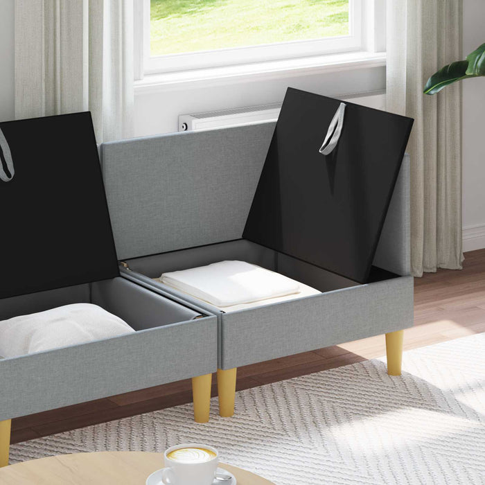 Set de canapea modulară cu spațiu de stocare 3 pcs Gri deschis WALTI