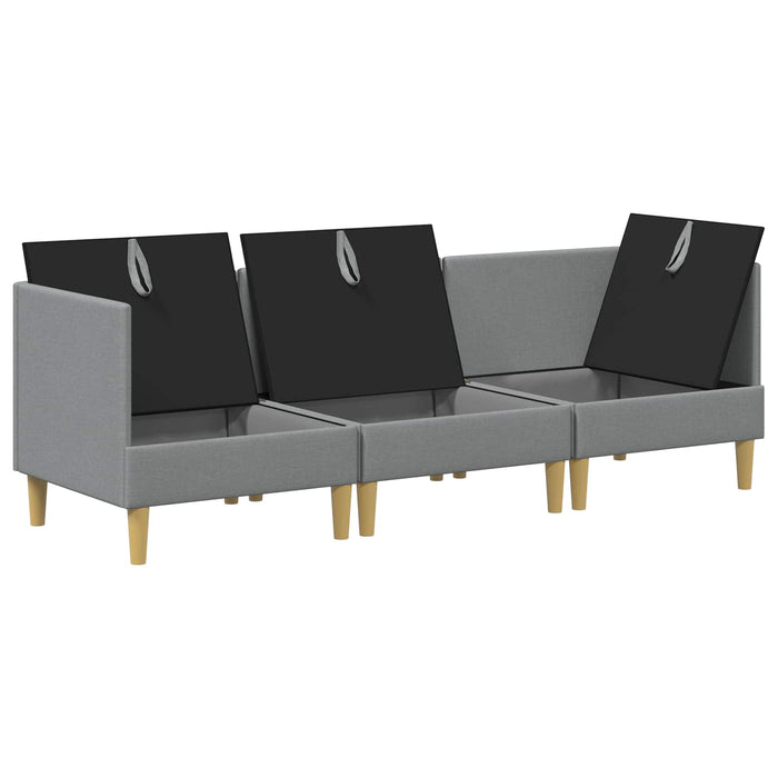Set de canapea modulară cu spațiu de stocare 3 pcs Gri deschis WALTI