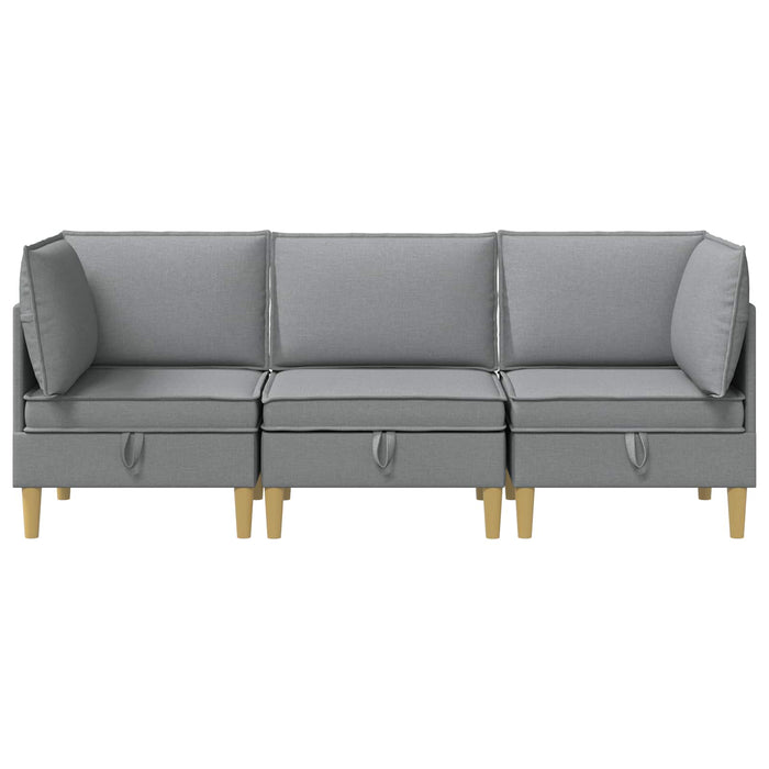 Set de canapea modulară cu spațiu de stocare 3 pcs Gri deschis WALTI