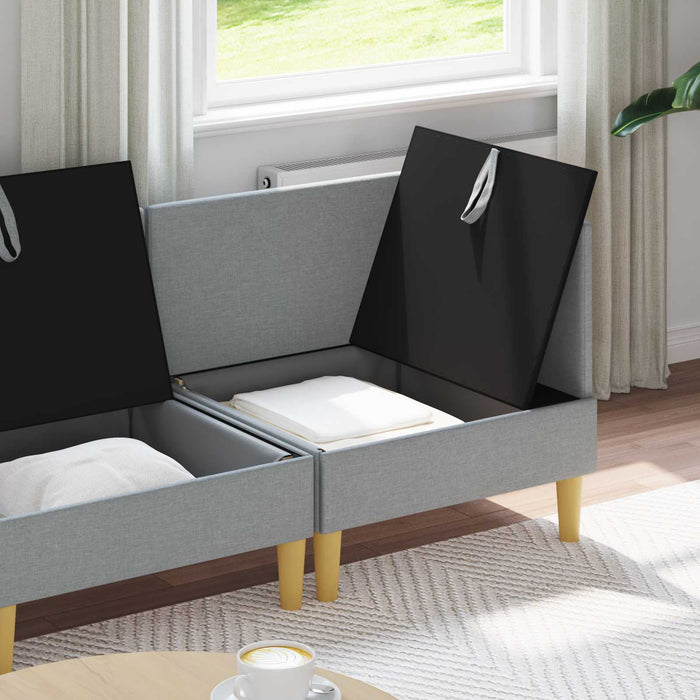 Set de canapea modulară cu spațiu de stocare 4 pcs Gri deschis WALTI
