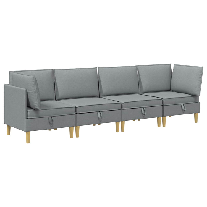 Set de canapea modulară cu spațiu de stocare 4 pcs Gri deschis WALTI