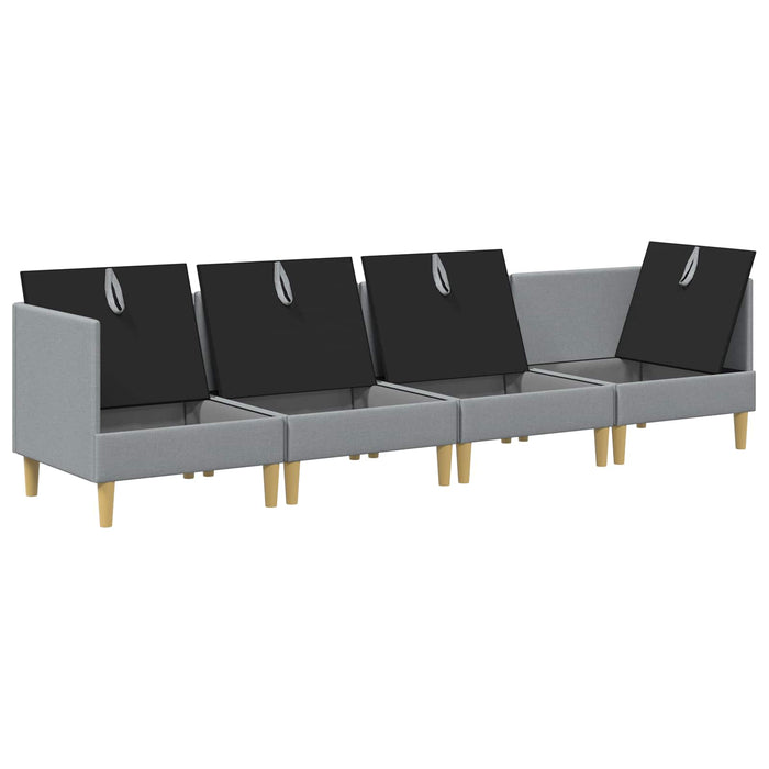 Set de canapea modulară cu spațiu de stocare 4 pcs Gri deschis WALTI