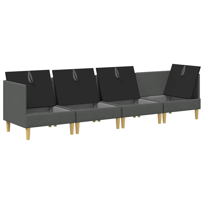 Set de canapea modulară cu spațiu de stocare 4 pcs Gri închis WALTI