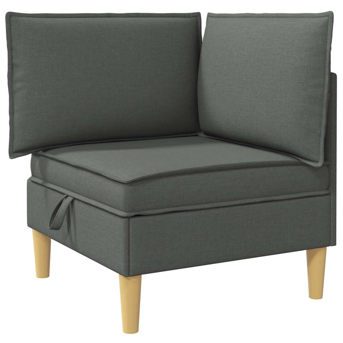 Set de canapea modulară cu spațiu de stocare 4 pcs Gri închis WALTI