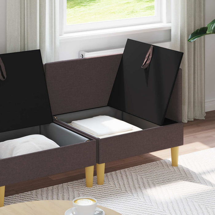 Set de canapea modulară cu spațiu de stocare 4 pcs Maro închis WALTI