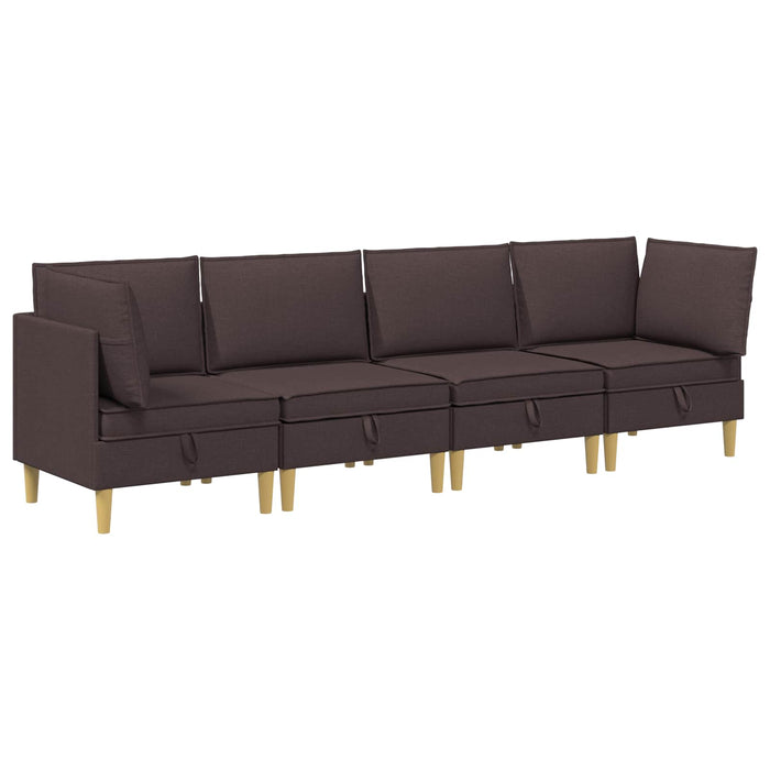 Set de canapea modulară cu spațiu de stocare 4 pcs Maro închis WALTI
