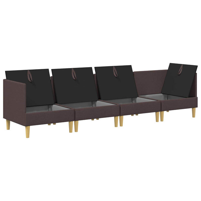 Set de canapea modulară cu spațiu de stocare 4 pcs Maro închis WALTI