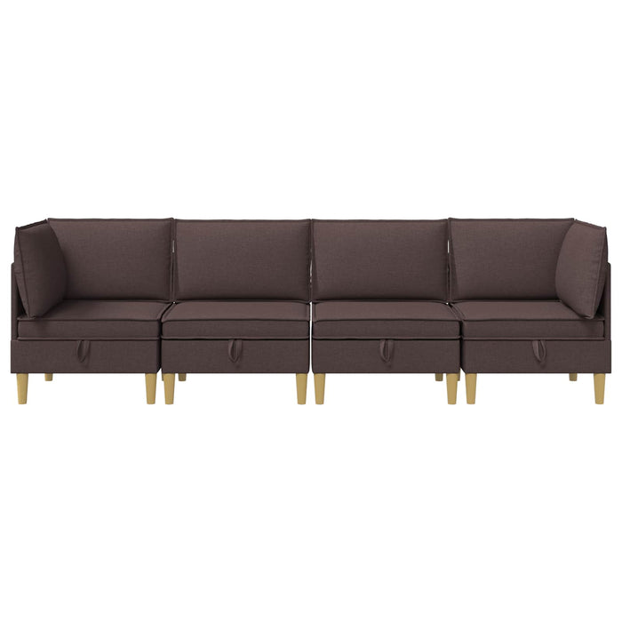 Set de canapea modulară cu spațiu de stocare 4 pcs Maro închis WALTI