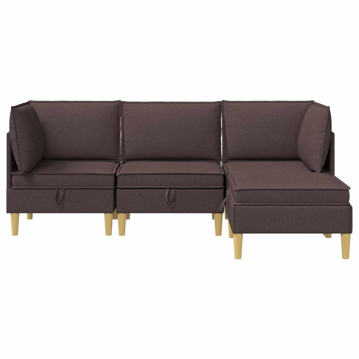 Set de canapea modulară cu spațiu de stocare 4 pcs Maro închis WALTI