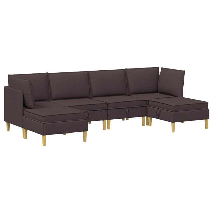 Set de canapea modulară cu spațiu de stocare 6 pcs Maro închis WALTI