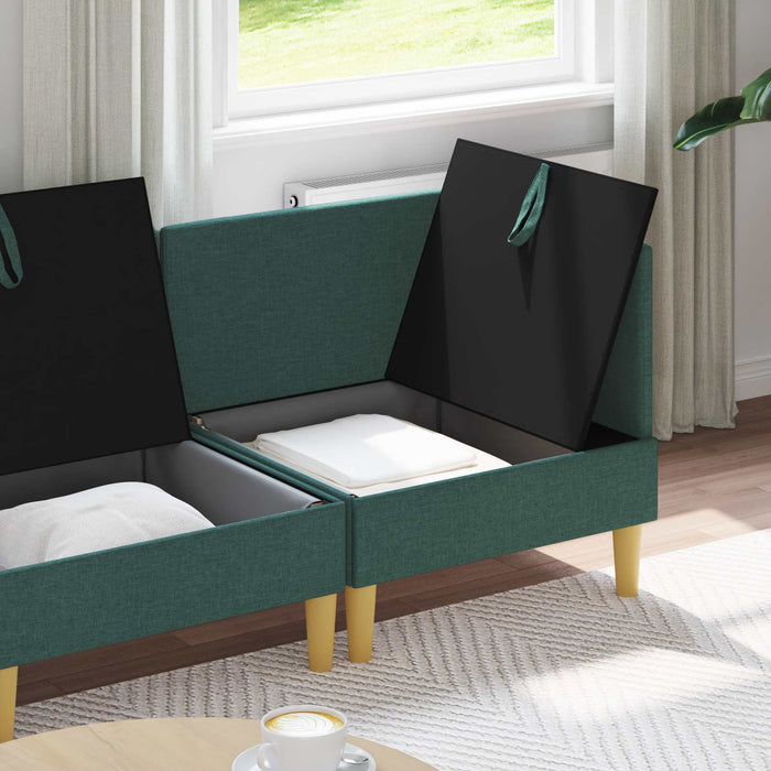 Set de canapea modulară cu spațiu de stocare 3 pcs Verde închis WALTI