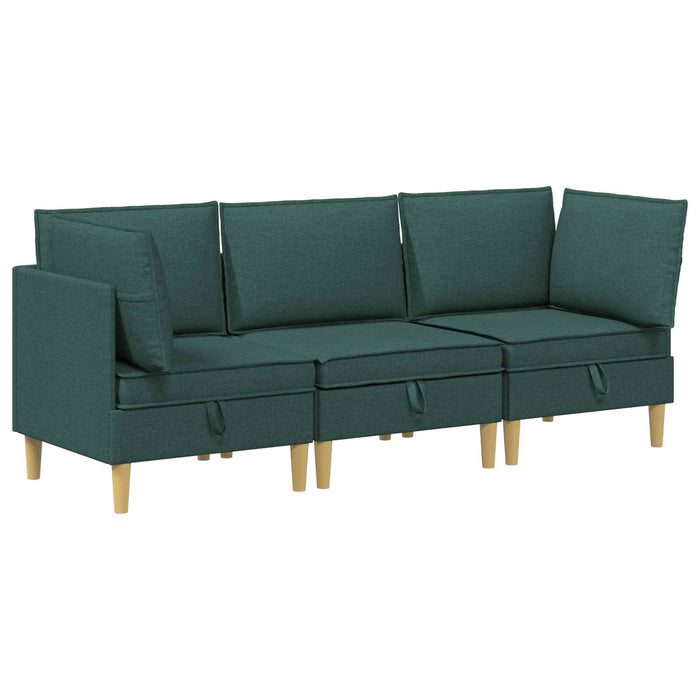 Set de canapea modulară cu spațiu de stocare 3 pcs Verde închis WALTI