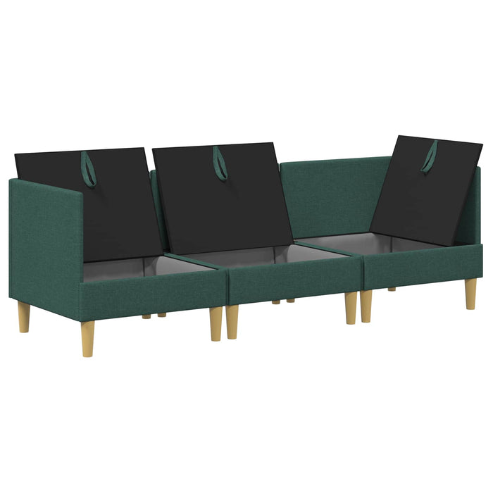 Set de canapea modulară cu spațiu de stocare 3 pcs Verde închis WALTI