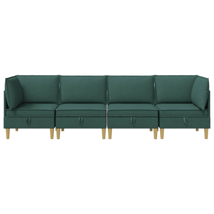 Set de canapea modulară cu spațiu de stocare 4 pcs Verde închis WALTI