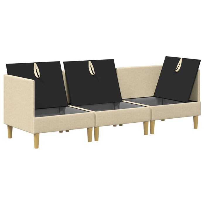 Set de canapea modulară cu spațiu de stocare 3 pcs Crem - WALTI WALTI