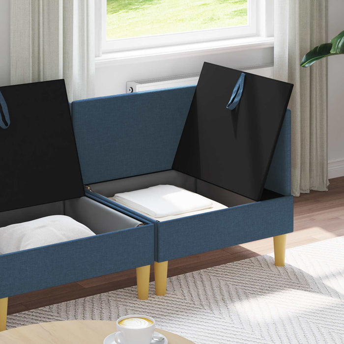 Set de canapea modulară cu spațiu de stocare 3 pcs albastru WALTI