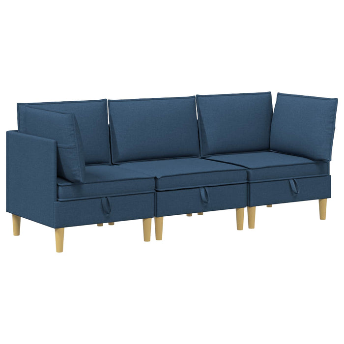 Set de canapea modulară cu spațiu de stocare 3 pcs albastru WALTI