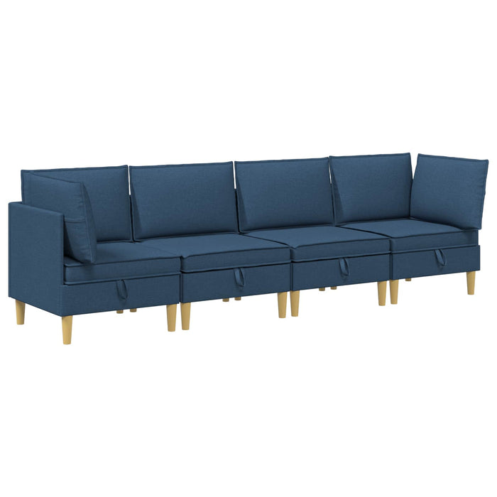 Set de canapea modulară cu spațiu de stocare 4 pcs albastru WALTI