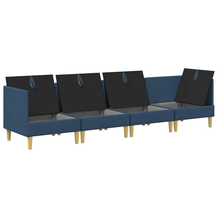 Set de canapea modulară cu spațiu de stocare 4 pcs albastru WALTI