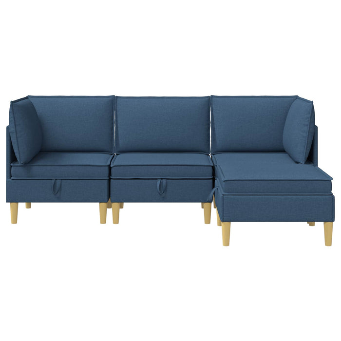 Set de canapea modulară cu spațiu de stocare 4 pcs albastru WALTI